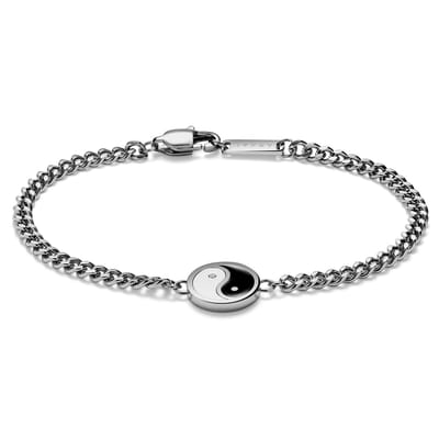 Unity | Zilverkleurige Roestvrijstalen Armband met Yin en Yang