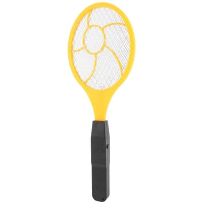 Raquette Électrique Anti-Moustiques et Mouches à Trois Couches Zappeur d'Insectes Tueur d'Insectes jaune
