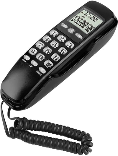 Dailygoods - Vaste Telefoon - Wandtelefoon met Antwoordapparaat - Multifunctioneel - Zwart - Hotel-oproep-id - LCD-scherm - Geschikt voor Thuis - Tbes...