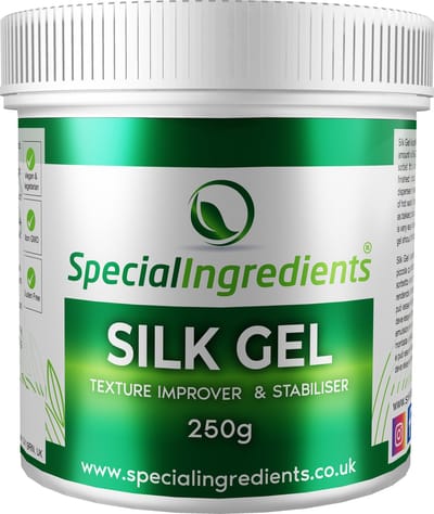 Silk Gel - 250 g - Voor Professioneel IJs - Textuurverbeteraar & Emulgator - Perfect voor Romig IJs & Sorbets - Stabiliseert Gebak & Crèmes - Vegan & Glutenvrij - Moderne Gastronomie - Moleculair Koken - Hersluitbare Pot - Recycled Plastic**