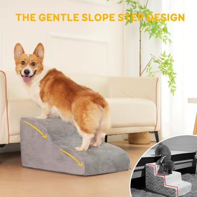 Ibenzoa® Comfortabele en Veilige Hondentrap met Zachte Helling en Afneembare Hoes