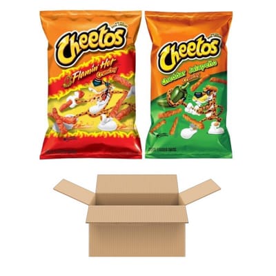 Cheetos Crunchy Chips Multipak (1 x Flamin Hot + 1 x Cheddar Jalapeno 226g)