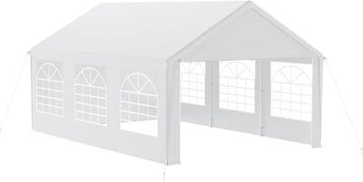 Grote Partytent - Tuinpaviljoen Feesttent - Buitenfeesten Organiseren - Waterdicht Stabiel Frame - 4 x 6 Meter - Wit