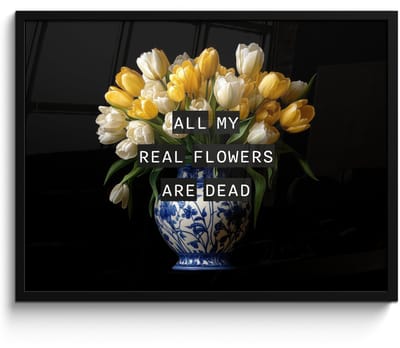Poster in lijst - Fotolijst 70x50 cm - Posters - Quotes - Bloem - Tulp - Geel - Posterlijst zwart - Decoratie - Wanddecoratie woonkamer - Muurdecoratie slaapkamer