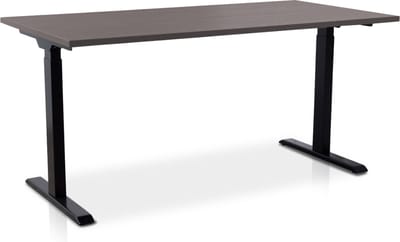 Zit-sta bureau snelslinger verstelbaar - MRC FAST FLEX | 160 x 80 cm | frame zwart - blad bruin eiken