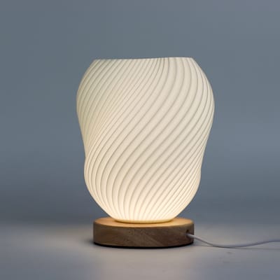 Tafellamp / Bureaulamp New Wave Schelp Gedraaid - (hxbxd) ca. 18cm x 13cm x 17cm