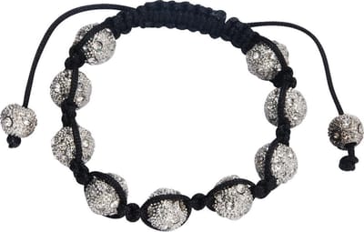 Behave - Armband - Verstelbaar - Geknoopte met Glinsterende Kristalsteentjes – Boho-Chic en Nikkelvrij
