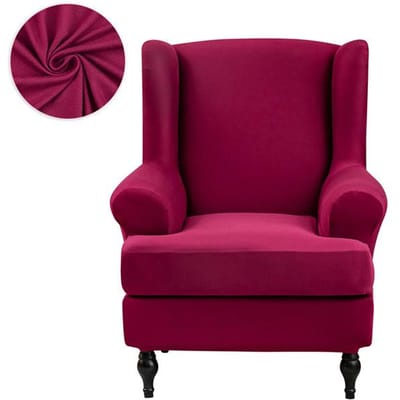 Effen kleur schuine arm koning rugleuning stoelhoes elastische fauteuil vleugel rugleuning vleugel bank rugleuning stoelhoes stretchbeschermer hoes Universal Size