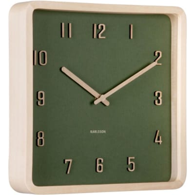 Karlsson - Wall Clock Nervadura Square - Groen - Øcm