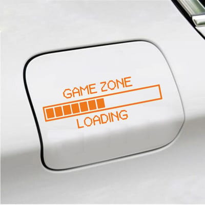 Bumpersticker - Game Zone Loading - 6 X 17,5 - Oranje