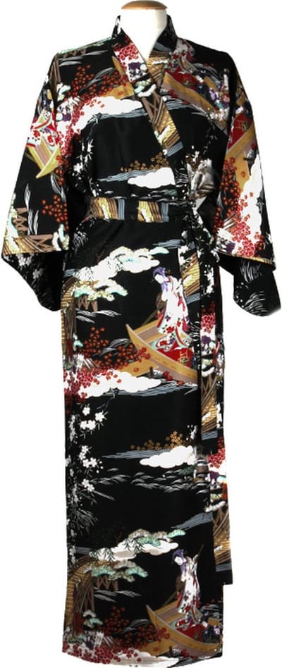 DongDong - Originele Japanse kimono - Katoen - Ukiyoe motief - L/XL