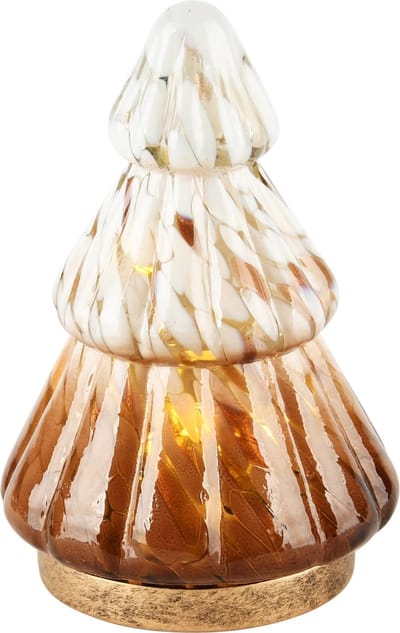 Dekoratief | Deco boompje 'Blurred Bronze', glas, LED, 9x9x14cm | A248020
