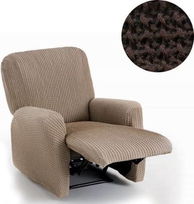 Belmarti® Relaxfauteuil Milos - 60cm tot 85cm breed - Bruin - Hoge kwaliteit stof met maximale elasticiteit - Antistatisch - Van ademend Katoen voor comfortabel zitten zonder zweten