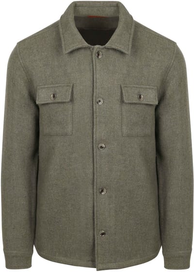 Suitable Overshirt Wool Blend Groen - Maat XL - Heren