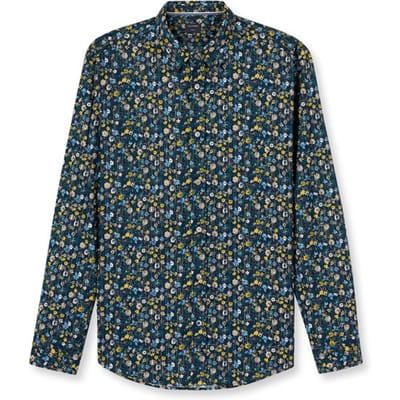 OLYMP Casual Overhemd, Regular Fit, Kent, Marineblauw