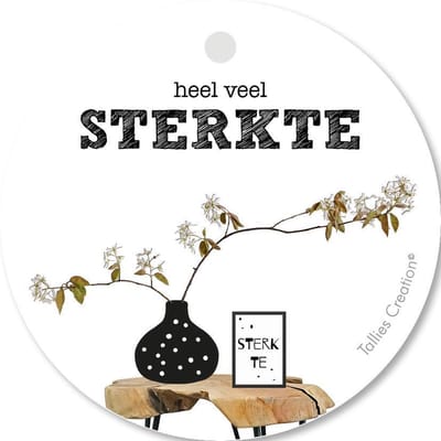 Tallies Cards - kadokaartjes  - bloemenkaartjes - Heel veel sterkte - Plant - set van 5 kaarten - condoleance - deelneming - gecondoleerd - afscheid - 100% Duurzaam