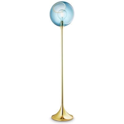 DESIGN BY US Ballroom vloerlamp, blauw, glas, handgeblazen, dimbaar