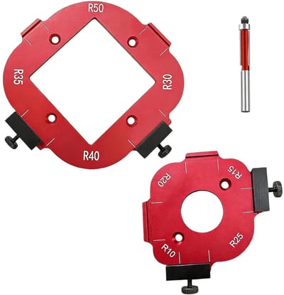 Bovenfrees sjablonen set van 2, 4-in-1 radius jig voor precisie houtbewerking en frezen