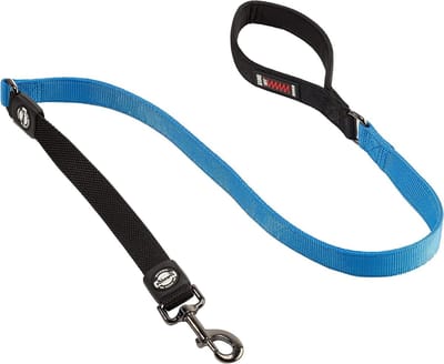 Hondenriem Nylon - Hondenlijn - Comfortabel Wandelen - Schokabsorberend Bungee Systeem - Eén Maat - Blauw