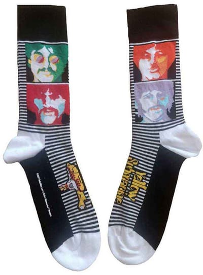 The Beatles - Sea Of Science Faces Colour Enkelsokken - Zwart