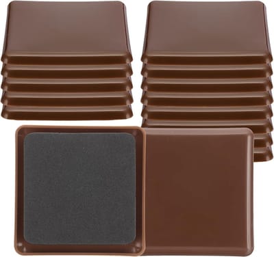 Meubelglijders - Vloerbeschermers - Meubels Verplaatsen - Duurzaam Polypropyleen - 89 x 89mm - Bruin