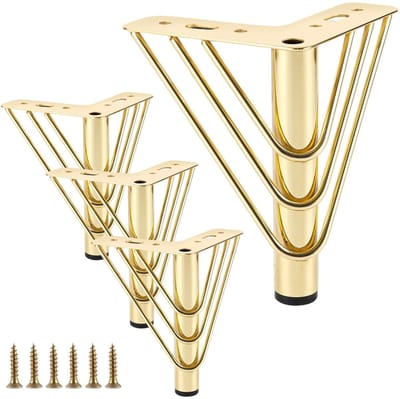 MTTProducts - Meubelpoot - Metalen meubelpoot - 4 stuks - Goud - 15 cm - Sofa poot - Geschikt voor diverse meubels