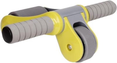 Buikwiel Rolwiel - Fitness Roller - Buikspier Training - Opvouwbaar Ontwerp - 8cm Wiel - Geel