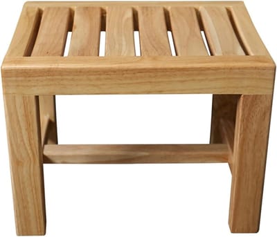 Houten Douche Kruk - Badkamer Zitje - Veilig Douchen - Natuurlijk Bamboe - 42 x 28 x 43 cm - Houtkleur