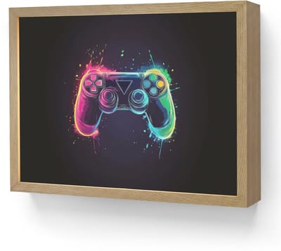 Wandlamp 40x30 cm - Oplaadbaar - Grafisch - Controller - Neon - Verfspatten - Wandlampen binnen woonkamer - Slaapkamer lamp - Decoratieve nachtlamp - Vloerlamp draadloos