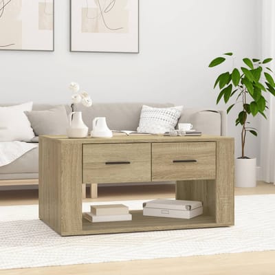 vidaXL - Salontafel - 80x50x40 - cm - bewerkt - hout - sonoma - eikenkleurig