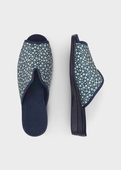 Sandalen met bloemenmotief - marine / gebloemd - Gr. 40 van Goldner Fashion