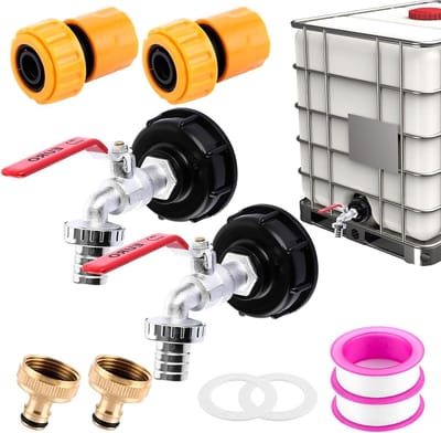 Tankaccessoires 1000 liter waterreservoir - Afvoerkraan 3/4 inch - 2 stuks