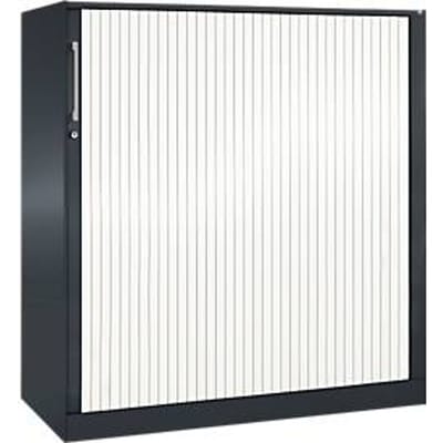 Roldeurkast ASISTO C 3000, 3 ordnerhoogten, B 1200 mm, antraciet/wit
