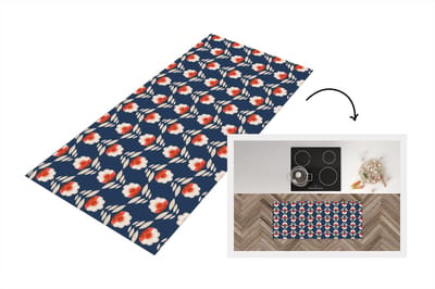 Keukenloper 120x50 cm - Keukenmat vinyl Patronen - Abstract - Bloemen - Keukenmatten loper - Keuken vloerkleed tapijt