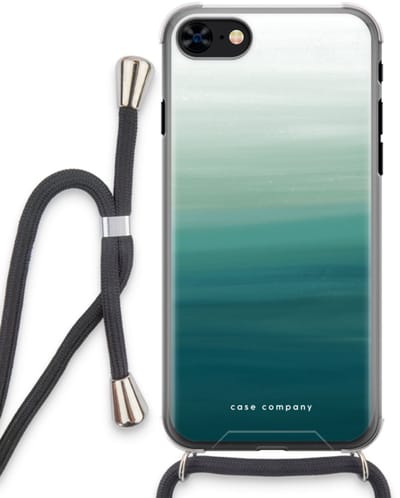 Case Company® - Hoesje met koord geschikt voor iPhone 8 hoesje met Koord - Ocean - Telefoonhoesje met Zwart Koord - Bescherming aan alle Kanten en Over de Schermrand