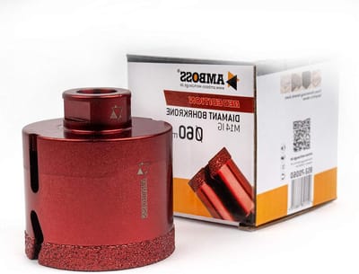 Diamantboorkroon - Droogboorkroon Gatenboor - Gaten Maken - M14 Opname - 60 mm - Rood