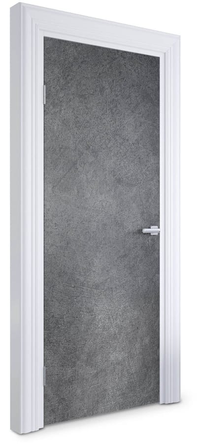 Wallfluent Deursticker - Grijze betontextuur Deurbehang Sticker - 75 x 205 cm - Grijs Deurbehang - Moderne Deur Sticker - Imitatietextuur Deurposter - Deursticker voor de Keuken - Deur plakfolie