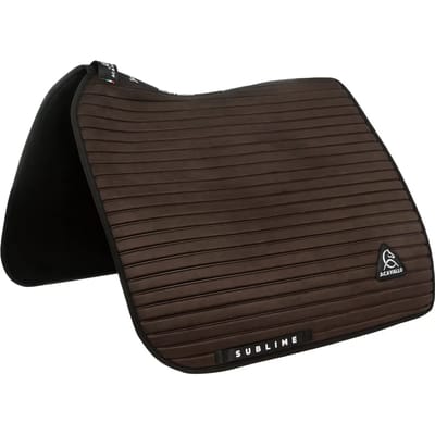 Dressuurzadel voor paard van gestreept suede Acavallo Sublime