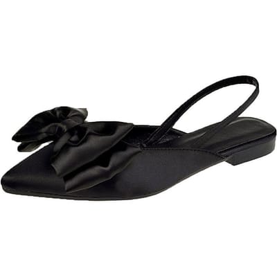 Europese Damesschoenen Zomer Nieuw Europees Zijde Strik Puntige Neus Eenvoudig Twee-manieren Vierkante Hak Trendy Sandalen 36 black