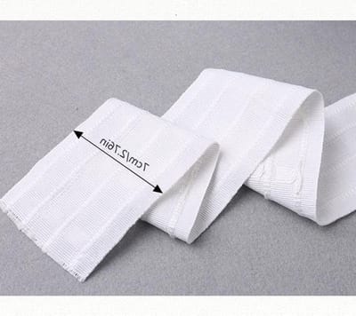 Plooi tape voor gordijnen, 12 meter, 7 cm breed, polyester, ideaal voor naaiwerk, gordijnaccessoires en verstelbare plooien