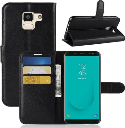 Hoesje voor geschikt voor Samsung Galaxy J6 (2018), 3-in-1 bookcase, zwart