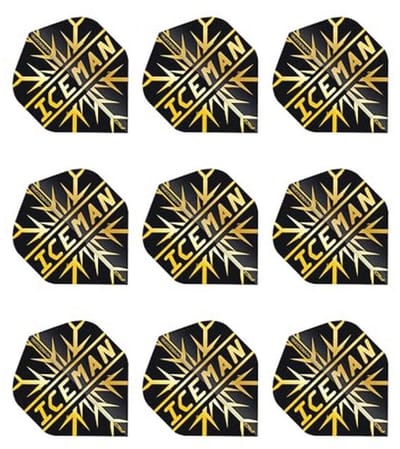 Hardcore Premium Gold Snowflake Dart Flights - 3 Sets per Pack (9 Dart Flights)