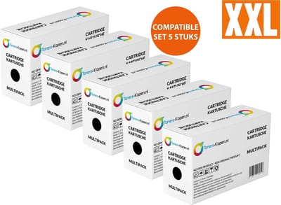 Brother TN-2210,TN-2220,TN-2010 - Toner Zwart 5-pack - 26.000 pagina's totaal - Huismerk Compatible - Geschikt voor Brother DCP-7055 Brother DCP-7055W Brother DCP-7057 Brother DCP-7060D Brother DCP-7060N Brother DCP-7065N Brother DCP-7070DW