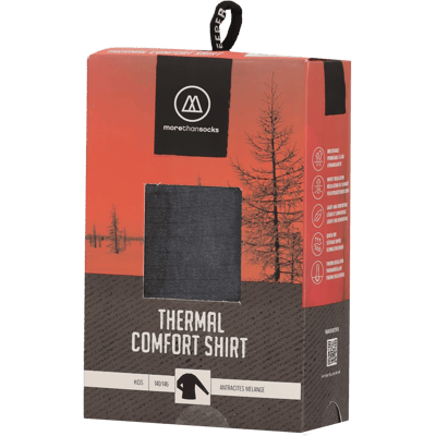 Morethansocks - Thermoshirt kinderen - Antraciet - 1-Stuk - 104/110 - Thermoshirt jongens - Thermoshirt meisjes