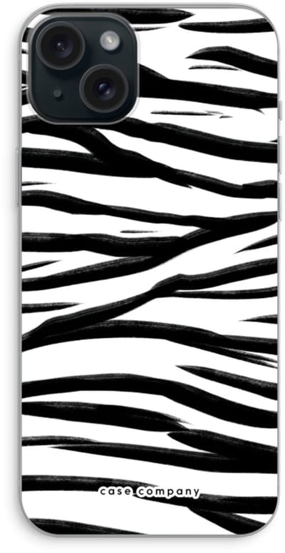 Case Company® - Hoesje geschikt voor iPhone 15 Plus hoesje - Zebra pattern - Soft Cover Telefoonhoesje - Bescherming aan alle Kanten en Schermrand