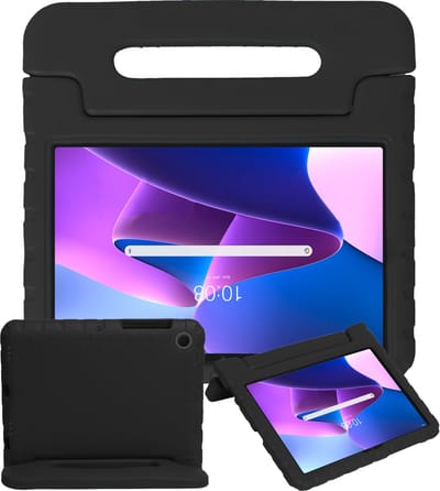 Hoesje - Geschikt voor Lenovo Tab M10 Plus (3e / 3rd Generatie) - Kinderhoes Shockproof Bumper - Kidsproof Case - Tablethoes - Kinder Hoes Cover - Zwart