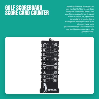 Dailygoods- Scorebord Golf - Waterdicht - 18 Scores - Handzaam - Kunststof - Duurzaam - Ideaal voor Competities - Scorecounter