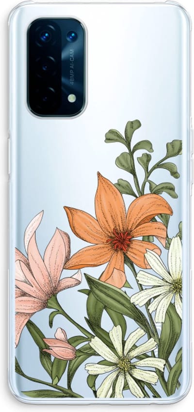 Case Company® - Hoesje geschikt voor Oppo A74 5G hoesje - Floral bouquet - Soft Cover Telefoonhoesje - Bescherming aan alle Kanten en Schermrand
