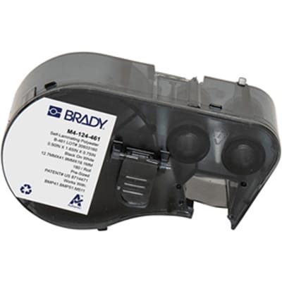 Brady M4-124-461 gelamineerde polyester labels zwart op wit/transparant | 41,91 mm x 12,7 mm (origineel)