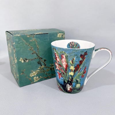Mug Porcelaine Fine Luxe Léger Haut de Gamme Sens Personnalisé Style Peinture à l'Huile Anémone de Mer Pissenlit Tasse à Eau Usage Domestique 370ml